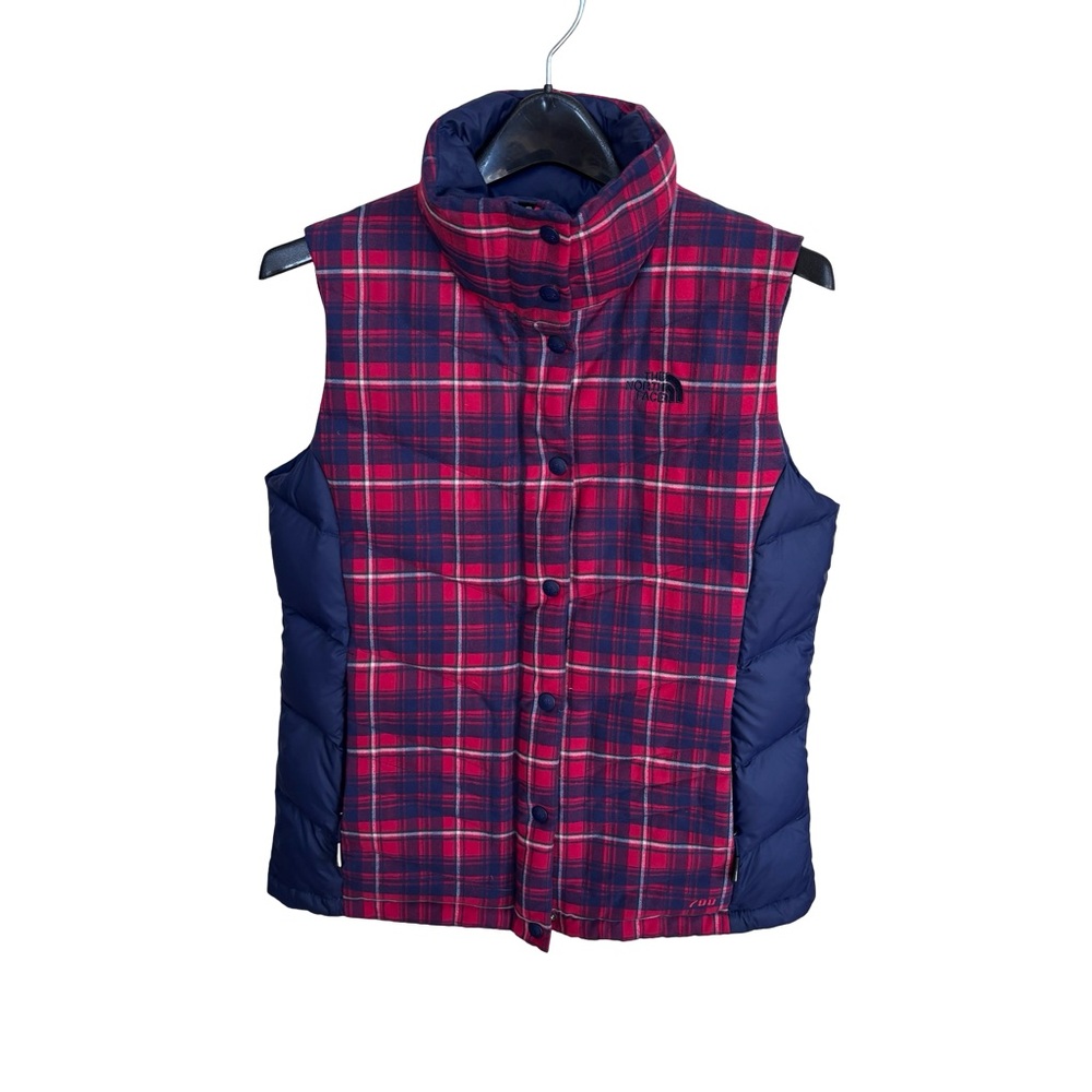 The North Face 700 Puffer Vest Women’s Red Blue Plaid Sz M